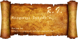 Rozgonyi István névjegykártya